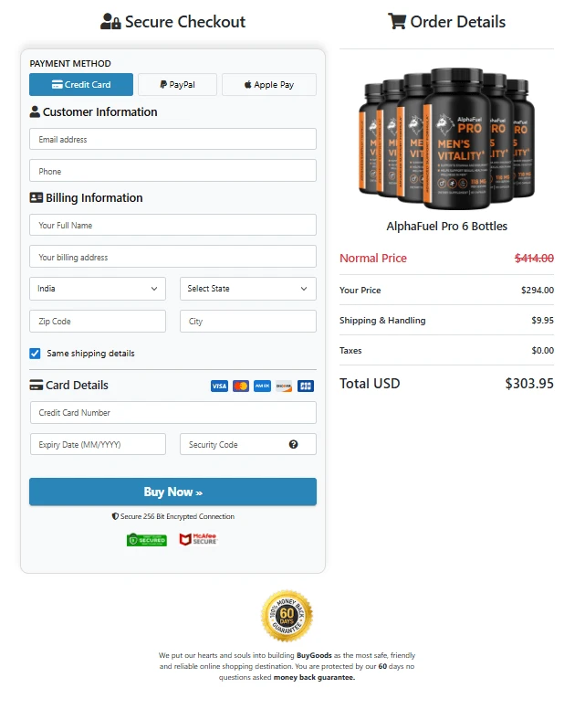 AlphaFuel Pro order